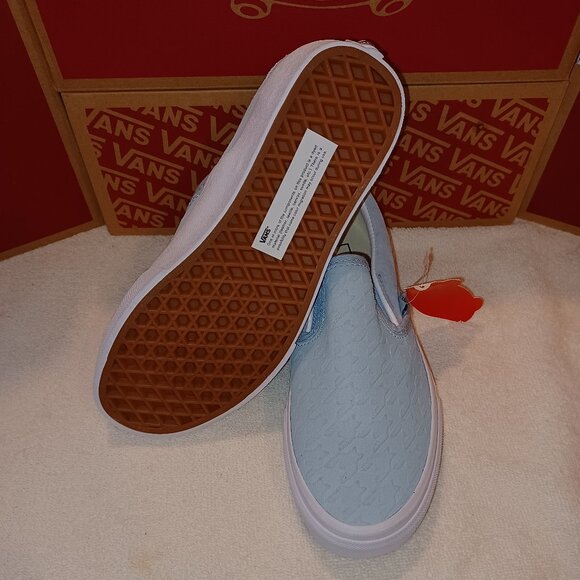 VANS Men's 5/Women's 6.5 Slip On Houndstooth Embossed Suede Winter Sky - Picture 4 of 12